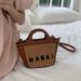Small hand held vegetable basket bag for women in summer by the sea rattan beach bag woven crossbody bag versatile straw handbag_voghion.com