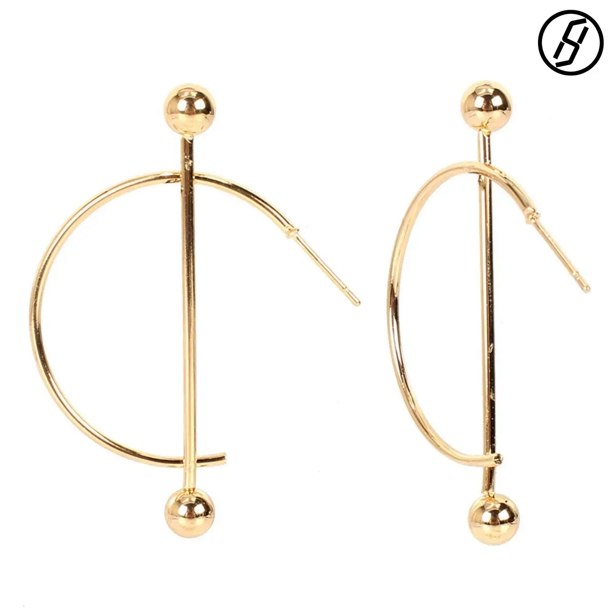 Trendige runde, geometrische C-förmige Ohrringe aus europäischer und amerikanischer Legierung, geeignet für Pendler und unterstreichen den individuellen Stil._voghion.com