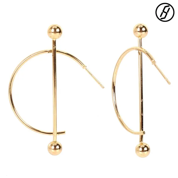 Trendige runde, geometrische C-förmige Ohrringe aus europäischer und amerikanischer Legierung, geeignet für Pendler und unterstreichen den individuellen Stil._voghion.com