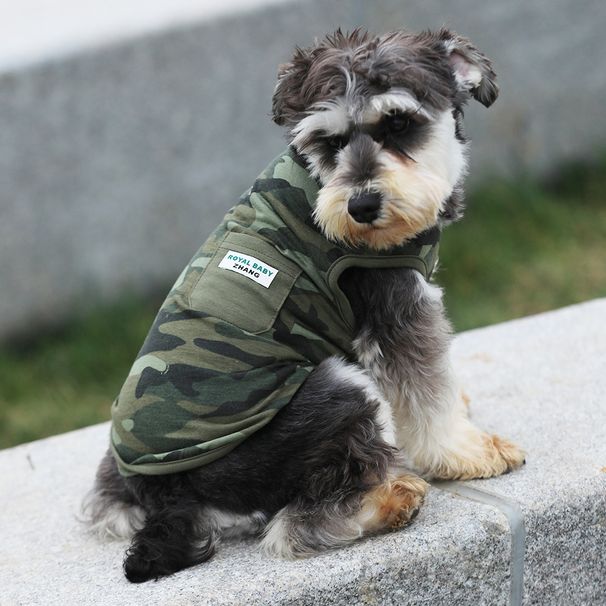 Spring Summer Thin Dog Clothes Army Green Camouflage Two-Legged Short Sleeve T-Shirt For Small, Medium, And Large Dogs_voghion.com