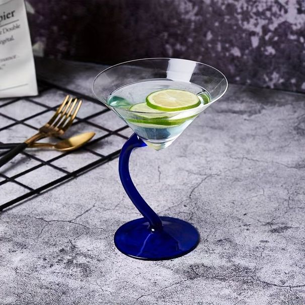 Verre à cocktail bleu à tige haute, créatif, pour célébrités d'Internet, pour bar, fête, boîte entière_voghion.com