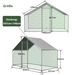 Hühnerstall Freilaufgehege 3x1,5x2m Mit Sicherheitsschloss Und Wasserdichtes PE-Tuch, Kleintiergehege Aus Metall Für Hühner, Kaninchen und Weitere Kleintiere_voghion.com