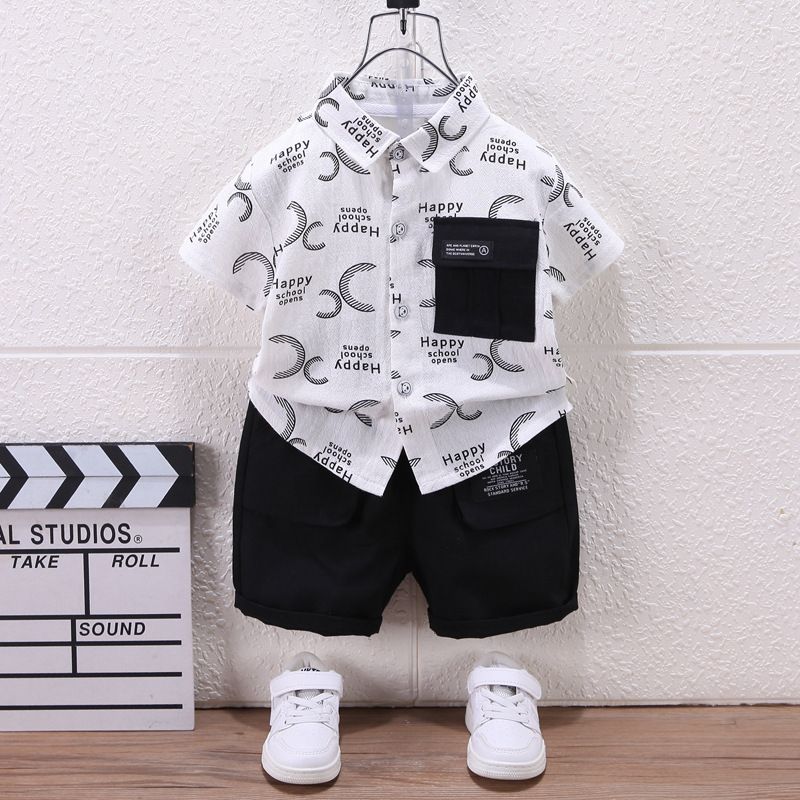 Kinderkleidung, neue Sommerkleidung für Kinder, lässige kurzärmelige Anzüge für kleine und mittelgroße Jungen_voghion.com