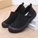 New Style Women's Single Shoes Spring And Autumn Non Slip Soft Sole Slip On Lazy Shoes Flat Bottom Lightweight Toad Shoes Casual Breathable_voghion.com