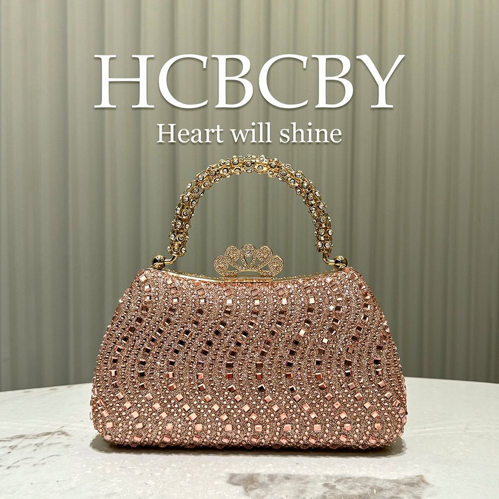 Champagner glitzernde Luxus-Handtasche mit Strasssteinen – elegante Abend-Clutch für Damen_voghion.com