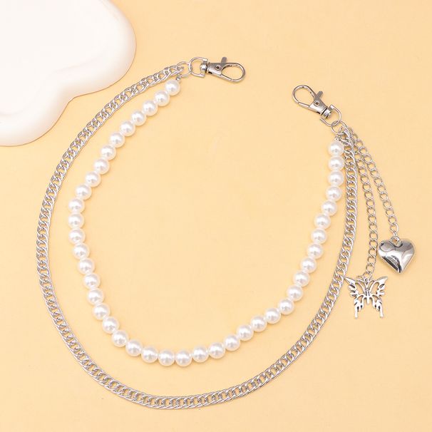 Jewelry Fashion, Minimalist Design, Butterfly Multi-layer Cool Style, Thick Chain, Pearl Pants Chain_voghion.com