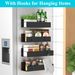 4 Pack Magnetic Spice Storage Rack Organizer for Refrigerator and Oven, Black Fridge Organizers and Storage_voghion.com