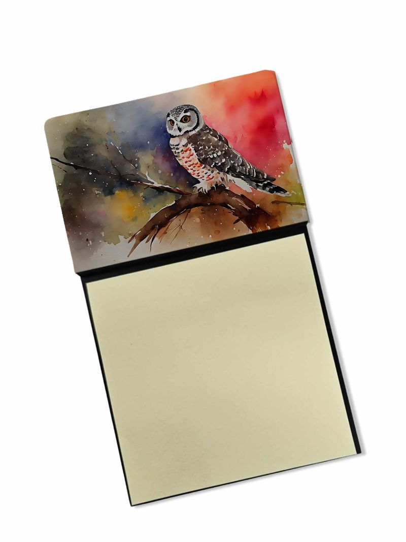 NEW Northern Hawk Owl Sticky Note Holder Refillable Dispenser Self-Sticky Note Pads, Memo Pads Blank Desk Accessories_voghion.com