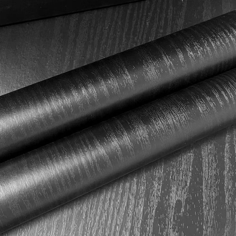 Black wood grain wallpaper self adhesive moisture proof furniture color change wardrobe sticker home black walnut pvc wallpaper _voghion.com