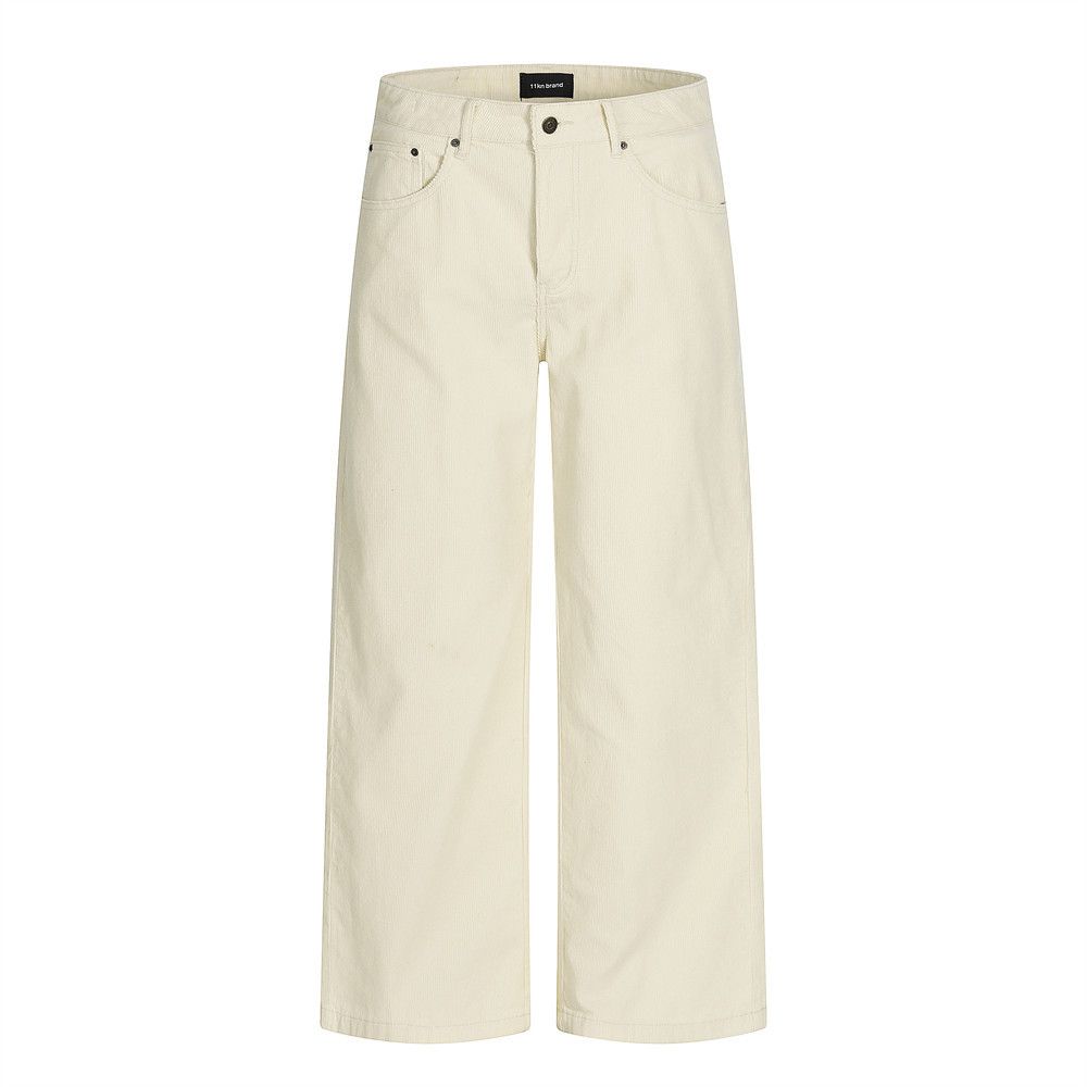 Corduroy Long Men's Wide-Leg Trendy Brand Vibe Basic Style Solid Color Versatile Loose Straight-Leg Casual Pants_voghion.com