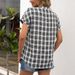 Top da donna in camicia a quadri scozzese casual con scollo a V a maniche corte_voghion.com