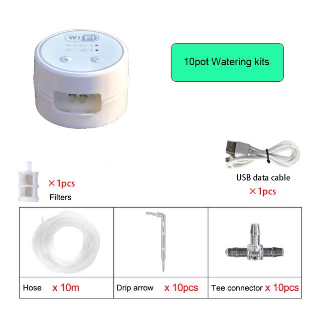 WiFi Automatischer Tropfbewässerungsregler Gartenpflanze Intelligenter Wasserpumpentimer Innenbewässerungssystemgerät_voghion.com