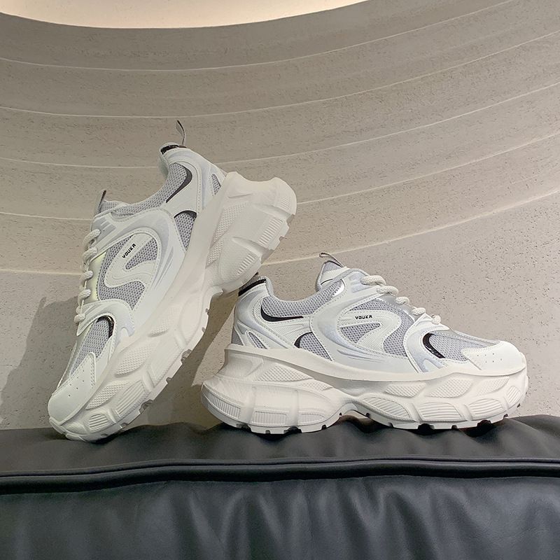 Articoli europei in vera pelle Muffin e scarpe da papà Donna S Autunno Nuovo Tutto abbinato Leggero con suola spessa Spor accentuato_voghion.com