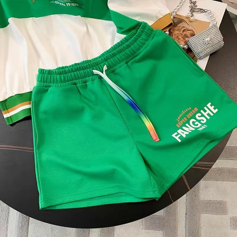 Women's new short-sleeved street style fashionable and stylish two-piece suits_voghion.com