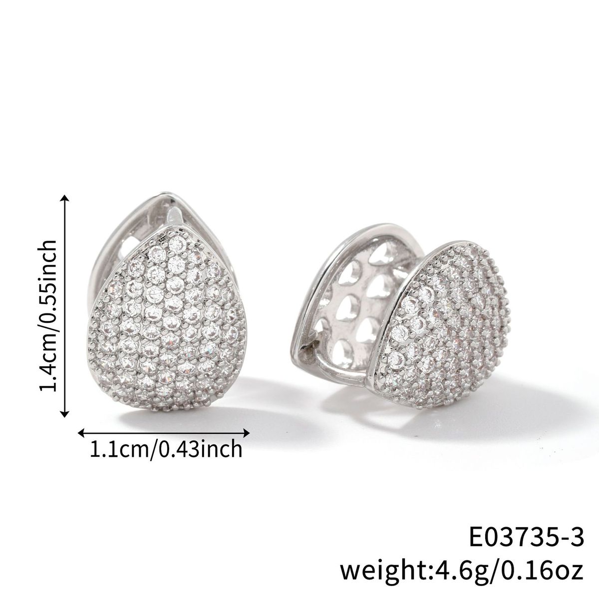 Oorbellen met druppelvorm, koud, metallic zirkoon, vijfpuntige steroorbellen, persoonlijkheid, eenvoudig, temperament, niche, hoogwaardige oorbellen_voghion.com