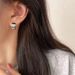 Blue Double Layer Zircon Circle For Women With Silver Needle, Niche Design Sense Ear Cuff Earrings_voghion.com