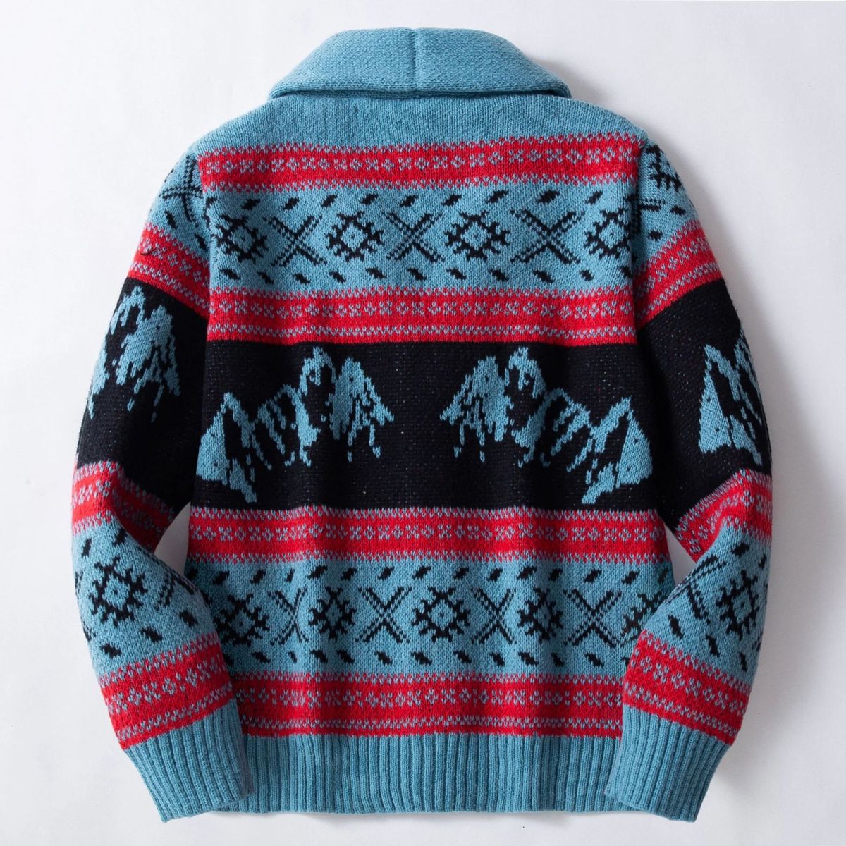 Loom Autumn Winter Men's European And American Cross-Border Heavy Jacquard Knit Jacket Thickened Cardigan Sweater SY0173_voghion.com