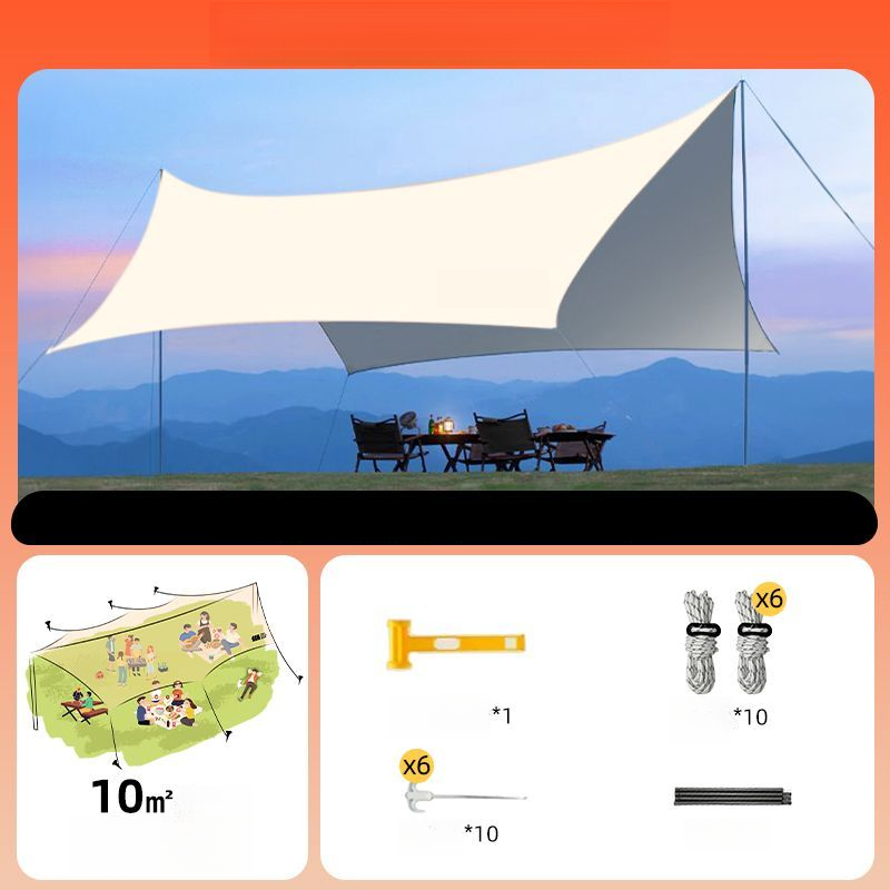 Explorer Black Vinyl Canopy Tent Outdoor Table And Chairs Camping UV Protection Rainproof Portable Sunshade_voghion.com