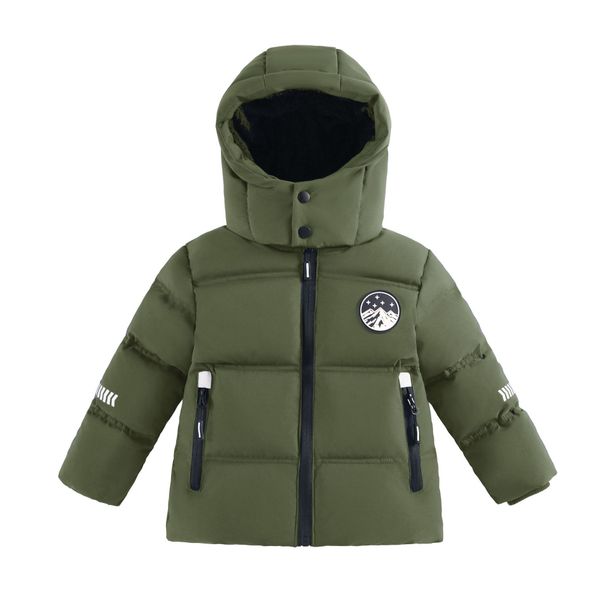 Boys' Winter Jacket With LED Light-Up Design – Thick Insulated Hooded Coat (100-155cm, Black/Army Green/Light Blue/Navy)_voghion.com