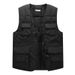 Men's Winter Fishing Vest With Multiple Pockets, Thickened Polyester, Loose Fit Outdoor Casual Waistcoat For Dad (Dark Blue, Black, Olive Green)_voghion.com