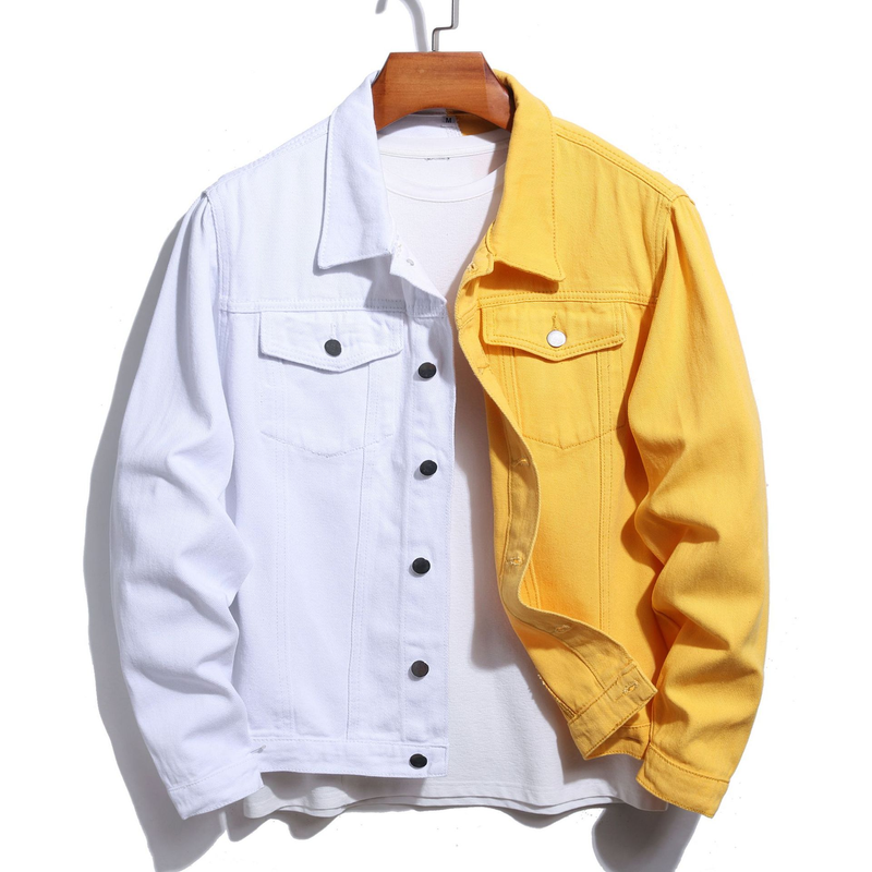 Abbigliamento Uomo Giacca in denim con cuciture bicolore_voghion.com