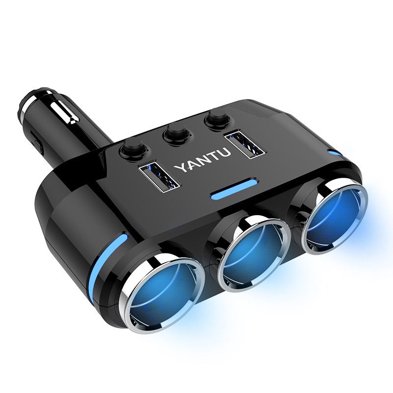 12V-24V Auto Zigarettenanzünder Splitter Stecker LED USB Ladegerät Stecker Adapter Port 3 Weg Auto für Handy DVR Zubehör_voghion.com