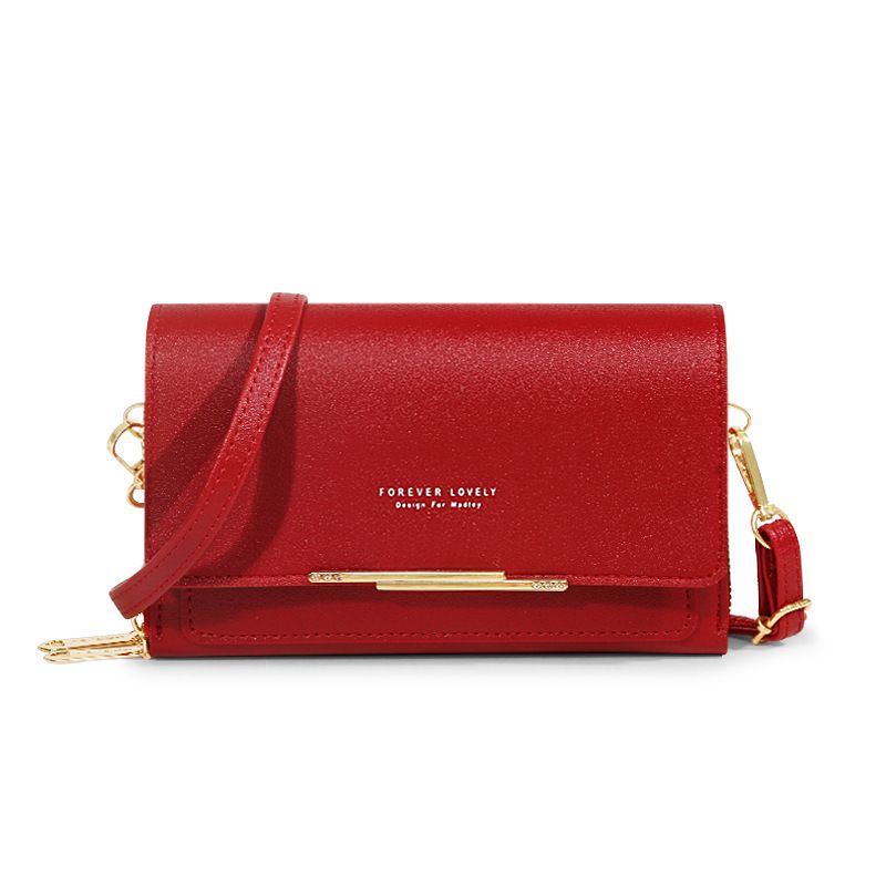Cartera cruzada pequeña para mujer, bolso de hombro con decoración de metal con cremallera múltiple para teléfono, bolso de mano portátil_voghion.com