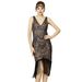 Damenbekleidung, Maskerade, V-Ausschnitt, High-End-Kleid, Gatsby-Party, Pailletten-Quastenkleid_voghion.com