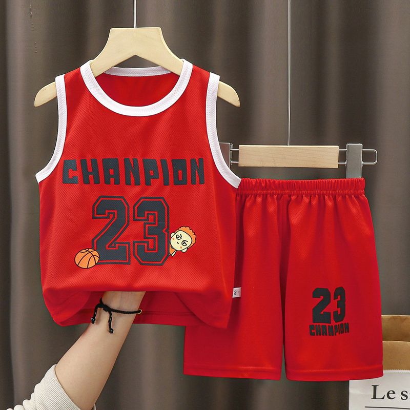 Maillots de basket-ball pour enfants, combinaison de sport à séchage rapide pour filles et garçons, nouveaux maillots d'été 2025 pour enfants de taille moyenne et grande, entraînement sportif_voghion.com