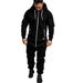 New men's hooded fleece jumpsuit in solid with color blocking casual suit for men_voghion.com