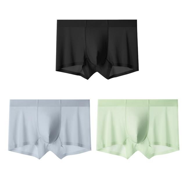 3er-Pack nicht abfärbende, schnelltrocknende Boxershorts aus Mesh-Eisseide für Herren_voghion.com