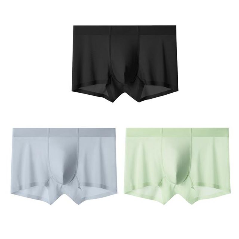 Lot de 3 boxers en soie glacée à séchage rapide et non marquants pour homme_voghion.com