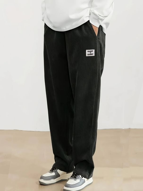 Herrenbekleidung Frühling und Herbst 5 Neue Herrenhosen mit weitem Bein und bequemer Freizeithose für Herren, einfarbig, einfache Modemarke_voghion.com