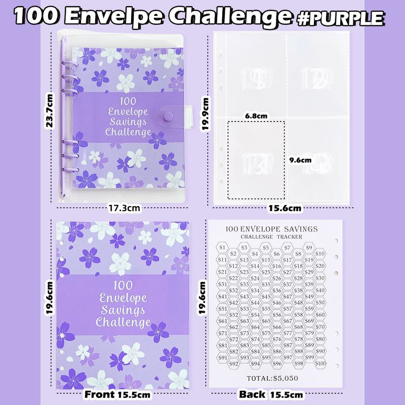 Refillable Notebooks PVC Notebook A5 Challenge 100 Days Of Saving Money Saving Savings Envelope Budget Loose Leaf Book_voghion.com