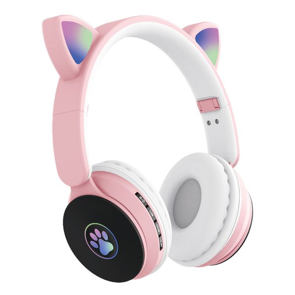 ST77M Lovely Cat Ear Shape Luminous Bluetooth-compatible 5.0 Headphone Wireless Headset For Mobile Phone_voghion.com