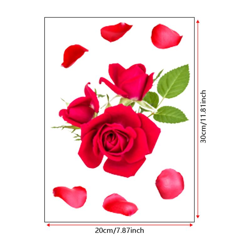 2 red rose with PVC frosted N1751, bathroom toilet wall stickers_voghion.com