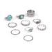 Set di 10 anelli con fiore totemico turchese_voghion.com