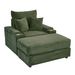 Spring Upholstered Armchair And Ottoman Set - Comfortable Single Sofa With Cup Holder , Corduroy Fabric And Storage, Perfect For Living Room Or Bedroom (Green)_voghion.com