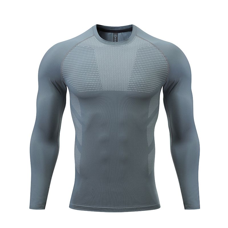 Men's Clothing Quick Drying Tights Fitness Clothes Sports Underwear Basketball Stretch Training Suit Bottoming Shirt Long Sleeve Autumn And Winter_voghion.com