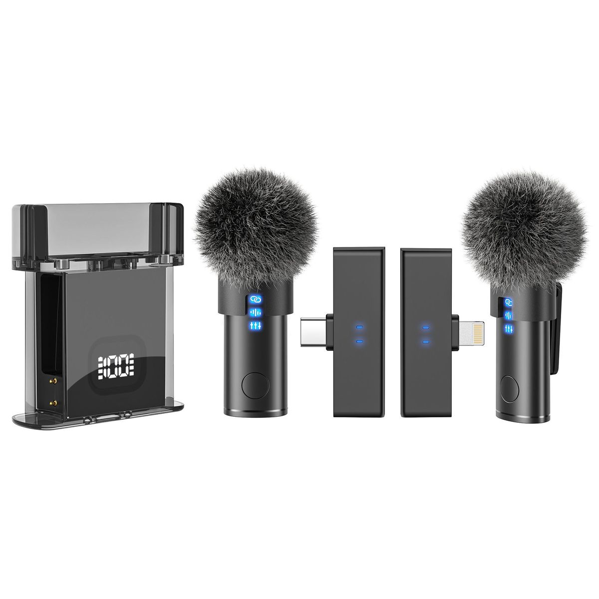 Wireless Collar Microphone Live Broadcast Recording General Professional Sound Card Singing Microphone Sound Card Noise Reduction Microphone_voghion.com