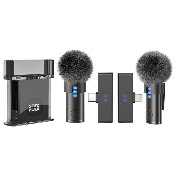 Wireless Collar Microphone Live Broadcast Recording General Professional Sound Card Singing Microphone Sound Card Noise Reduction Microphone_voghion.com