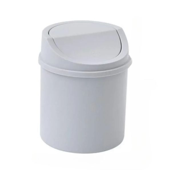 Mini Desktop Bin Small Trash Can Tube With Cover Bedroom Trash Can Garbage Can Clean Workspace Storage Box Home Desk_voghion.com