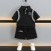 Boys Suits Summer 2025 New Children's Summer Clothes Handsome Street Blasting Baby Children's Short Sleeved Polo Shirt Two Piece Suit_voghion.com
