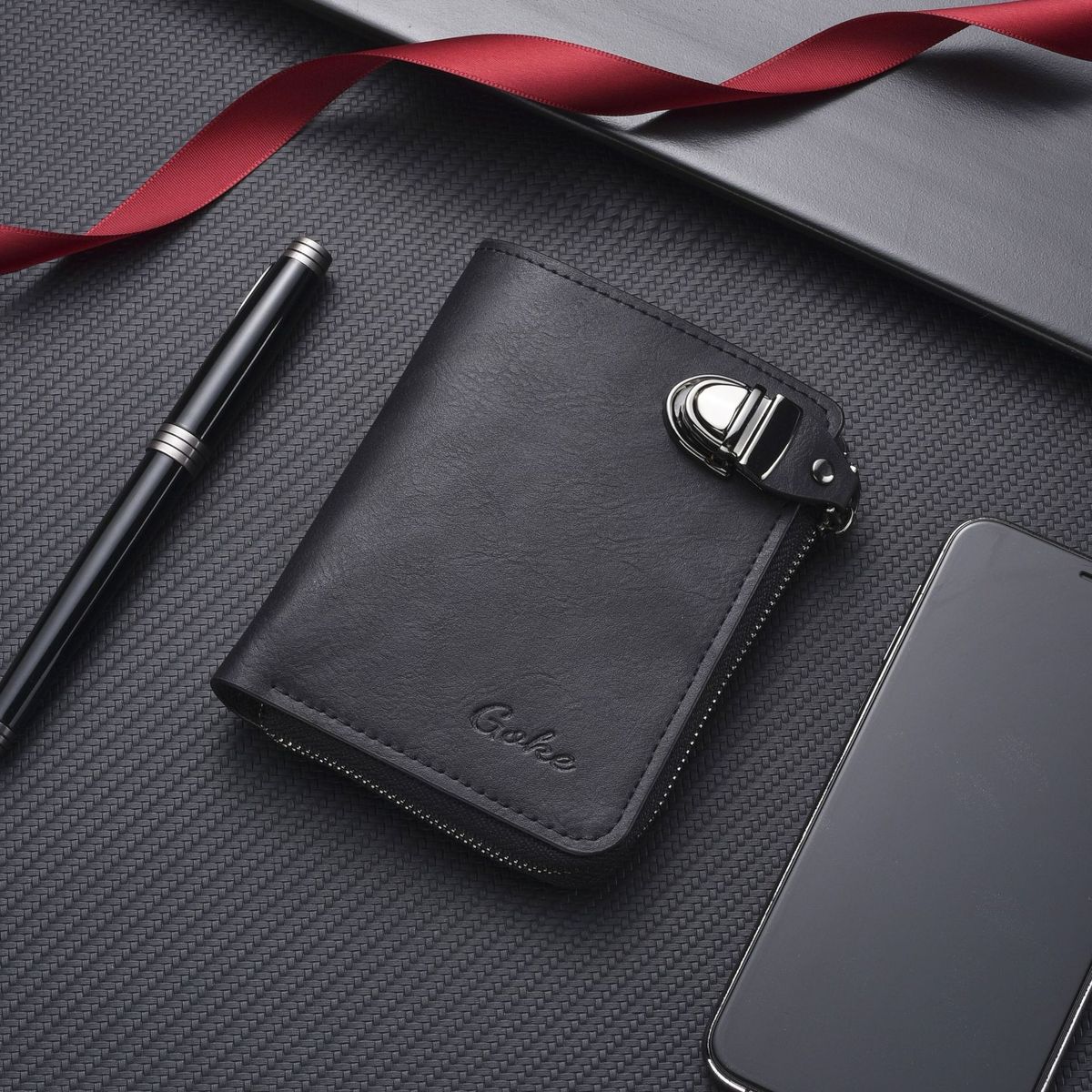 Men's Wallet Cross-border Men's High-end Retro Pu Short Men's Lock Credit Card Bag Can Store Change Bag_voghion.com