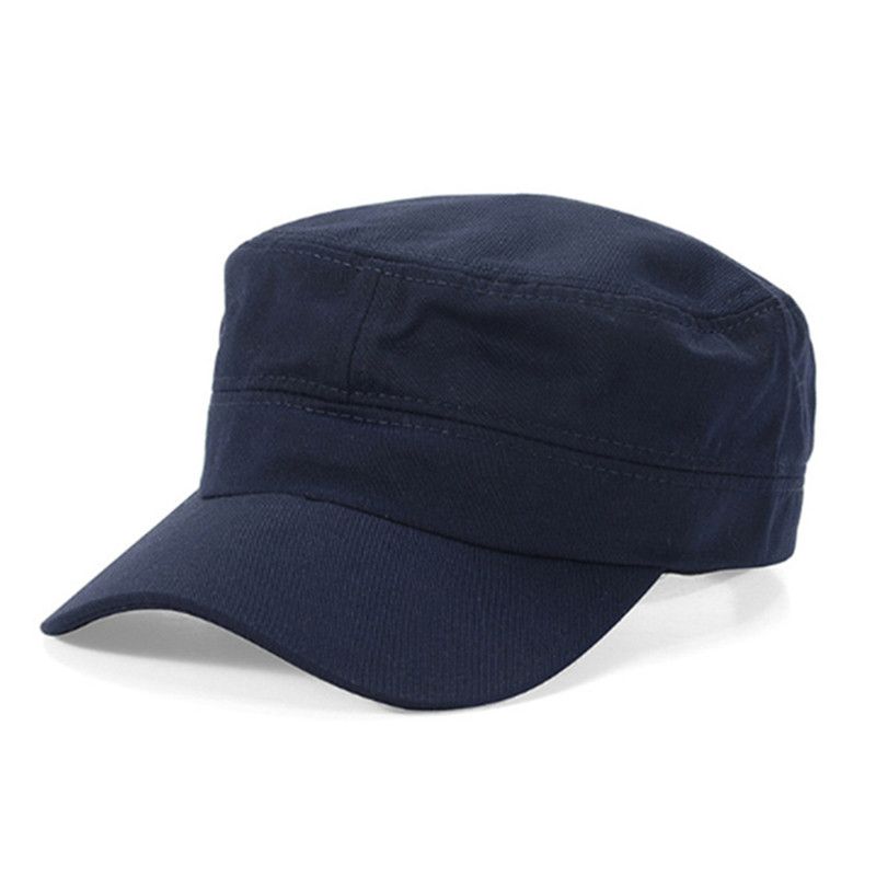1 pz moda uomo donna cinque colori unisex regolabile stile classico pianura piatto cappello militare vintage cadetto berretto da pattuglia militare_voghion.com