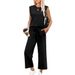 Ärmelloses Lounge-Set für den Sommer für Damen – Tanktop mit entspannter Passform und kurze Hose, bequemer, lässiger Zweiteiler_voghion.com