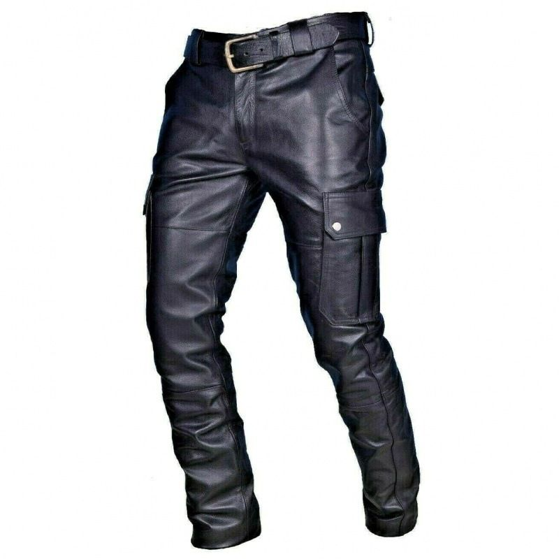 Lässige Lederhose for Herren mit PU-Riemen_voghion.com