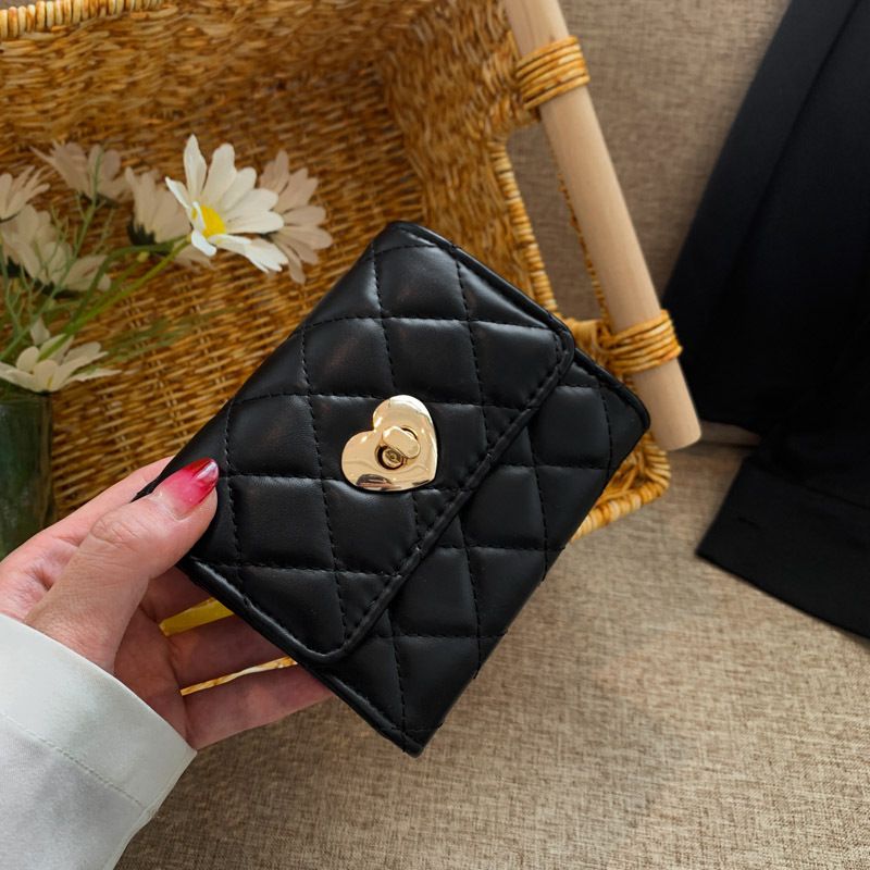 Bagages et sacs nouveau porte-cartes pliable de grande capacité en forme de diamant de petit style haut de gamme porte-monnaie exquis_voghion.com