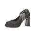 992-Z74 Square Toe, Thick Heel, Waterproof Platform, Versatile High Heels, Black, Delicate, Sparkling, Beautiful, Non_voghion.com