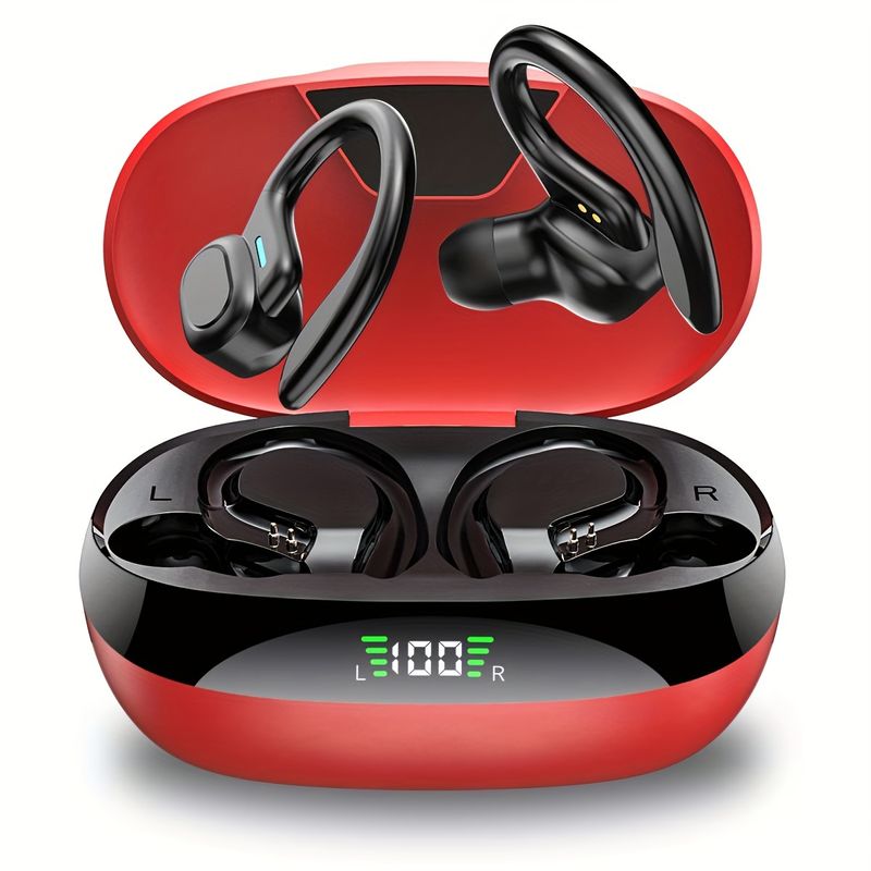 True TWS In-Ear ENC μικρόφωνο ακύρωσης θορύβου, αθλητικά ακουστικά, στερεοφωνικά ακουστικά στο αυτί με θήκη φόρτισης οθόνης LED,_voghion.com
